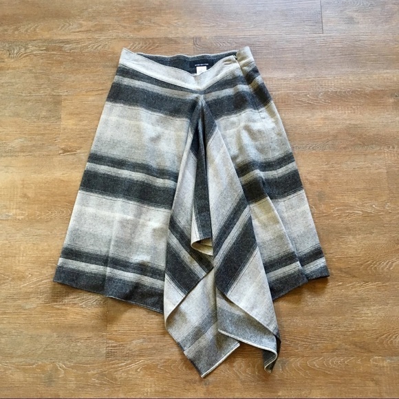 Jones New York wool blend skirt handkerchief grey striped pattern - Picture 4 of 4